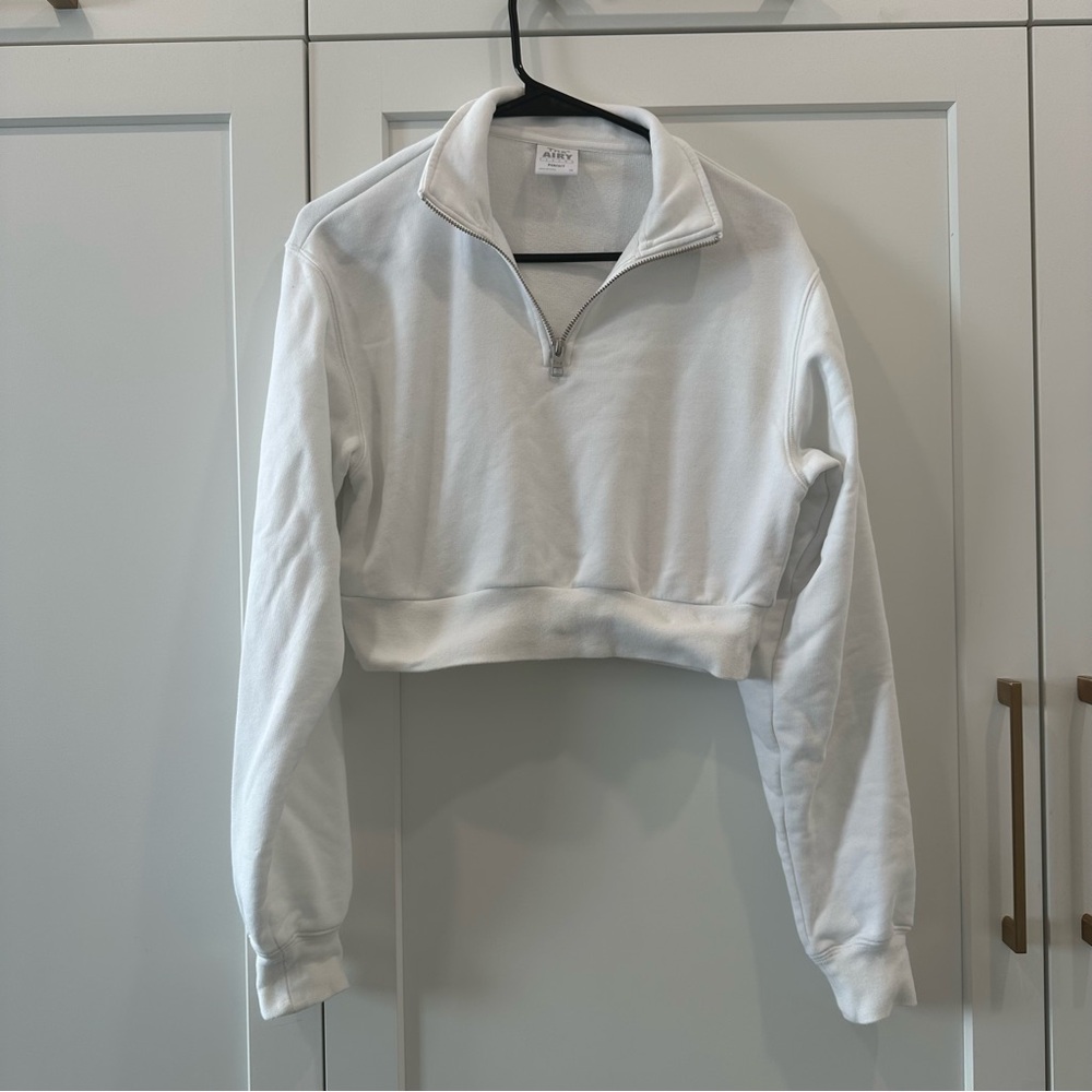 TNA White Cowl Neck Cropped Sweater